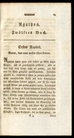 Agathon. Zwölftes Buch