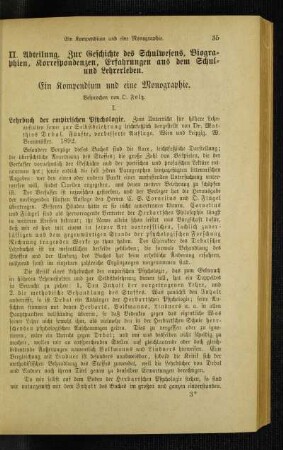 ¬Ein¬ Kompendium und eine Monographie