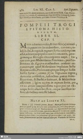 Pompeii Trogi Epitoma Historiarum, Liber XL.