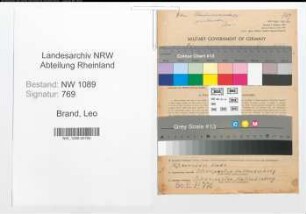 Entnazifizierung Leo Brand , geb. 28.03.1897 (Polizist)