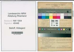 Entnazifizierung Hildegard Belloff , geb. 20.06.1922 (Verwaltungsangestellte)