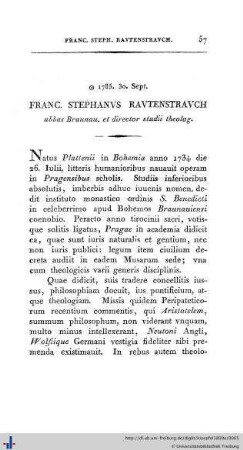 Franciscus Stephanus Rautenstrauch.