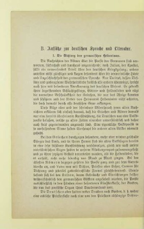 B. Aufsätze zur deutschen Sprache und Literatur