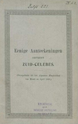 Eenige aanteekeningen omtrent Zuid-Celebes