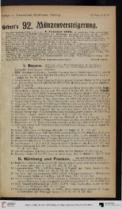 I. Bayern (Nr. 1-28)