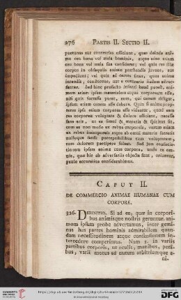 Caput II: De commercio animae humanae cum corpore