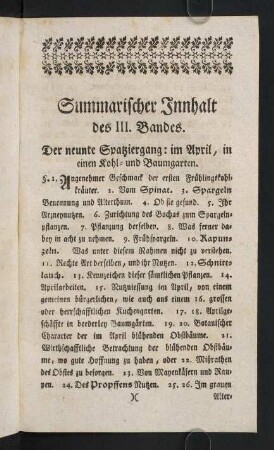 Summarischer Innhalt des III. Bandes
