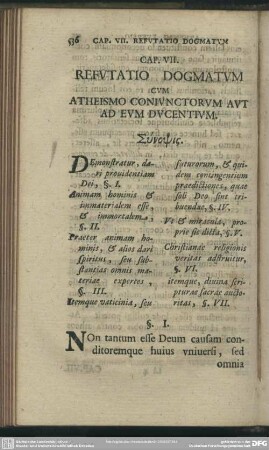 Cap. VII. Refutatio Dogmatum Cum Atheismo Coniunctorum Aut Ad Eum Ducentium
