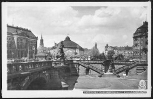 Dresden, Carolabrücke mit Zirkus Sarrasani