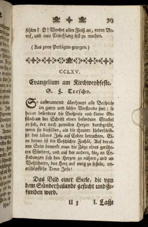 CCLXV. Evangelium am Kirchweyfeste.