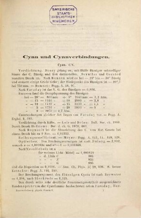 Handbuch der krystallographisch-physikalischen Chemie, 2. Organische Verbindungen
