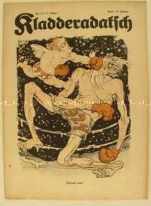 Satirezeitschrift "Kladderadatsch" u.a. zum Jahreswechesel 1924/25 (Titelkarikatur)