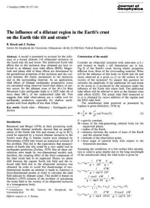 The influence of a dilatant region in the Earth's crust on the Earth tide tilt and strain