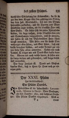 Der XXXI. Psalm [...].