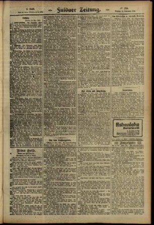 Zweite Ausgabe vom Dienstag, den 19. November 1912.