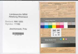 Entnazifizierung Fritz Jeschonneck, geb. 08.05.1890 (Verw.Inspektor)