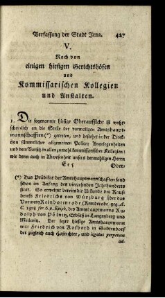 V. Noch von einigen hiesigen Gerichtshöfen und Kommissarischen Kollegien und Anstalten.