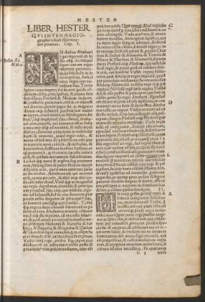Liber Hester Qui Inter Hagiographa a divo Hieronymo ponitur.