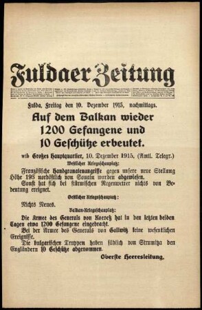 Ausgabe vom Freitag, den 10. Dezember 1915.
