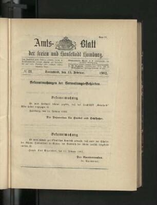 No. 21. 15. Februar. 1902.