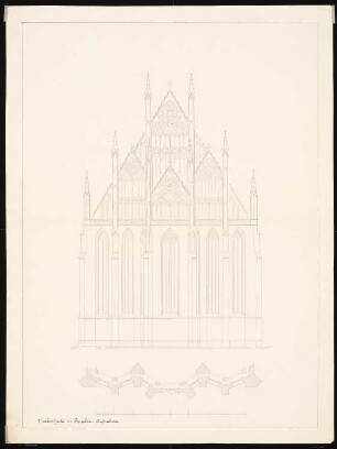 Pfarrkirche St. Marien, Prenzlau Umbau: Ostansicht, Grundrissausschnitt