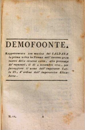 Opere, [4,4]. Opere ; 11. Demofoonte