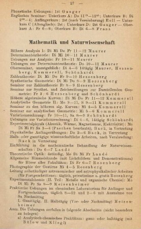 27, Mathematik und Naturwissenschaften