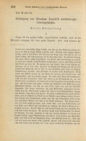 Fortsetzung von Abraham Tonelli's merkwürdiger Lebensgeschichte. Vierte Abtheilung