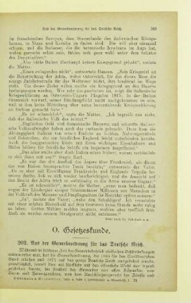 O. Gesetzeskunde