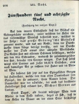 Fünfhundert fünf und achtzigste Nacht