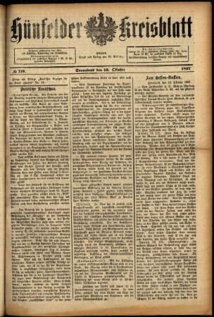 Ausgabe vom Samstag, den 16. Oktober 1897.