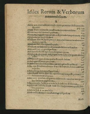Index Rerum & Verborum memorabilium.