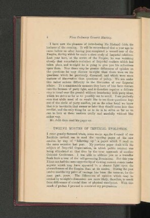 Twelve Months of Imperial Evolution. By Richard Jebb.