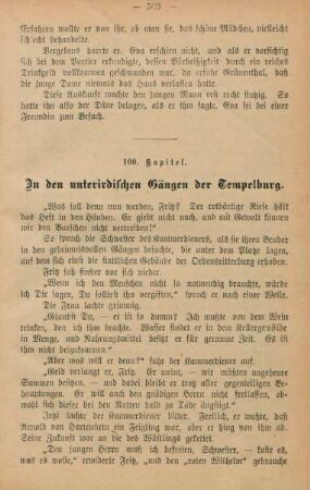 100. Kapitel. In den unterirdischen Gängen der Tempelburg.
