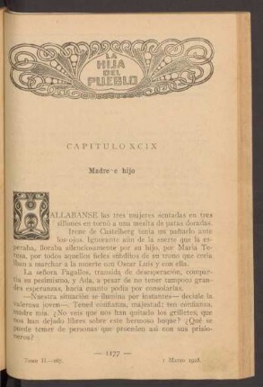 Capítulo XCIX - Madre e hijo