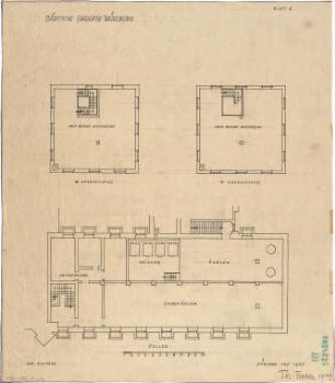 Fischer, Theodor; Würzburg, Münsterplatz; Sparkasse - Grundriss Keller