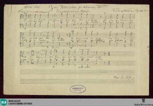 2 Volkslieder für Männerchor - Mus. Hs. 1196 : Coro maschile