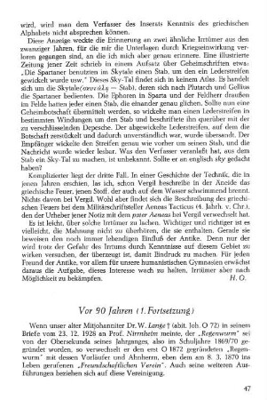 Vor 90 Jahren (1. Fortsetzung)