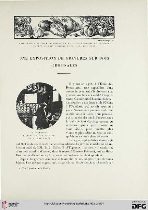 5. Pér. 5.1922: Une exposition de gravures sur bois originales