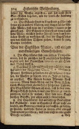 Von der Englischen Nation, und einigen merckwürdigen Gewohnheiten.