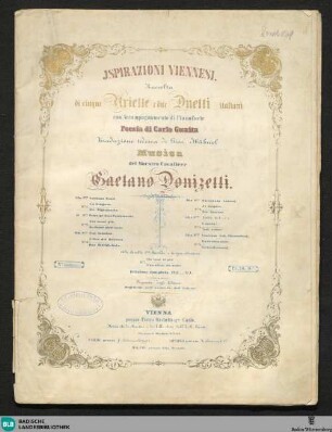 Ispirazioni viennesi : raccolta di cinque ariette e due duettini italiani; con accompagnamento di pianoforte