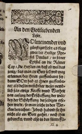 An den Gottliebenden Leser.