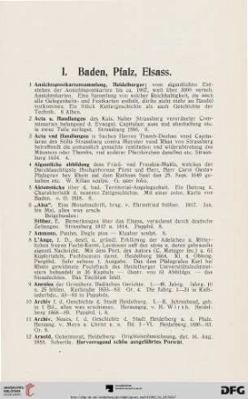 Baden, Pfalz, Elsass (Nr. 1-336)