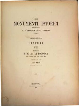 Statuti di Bologna dall'anno 1245 all'anno 1267, 1