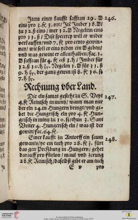 Rechnung uber Land (Nr. 247-270)