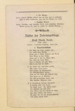 Dichter der Befreiungskriege