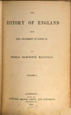 The history of England from the accession of James the Second. 1