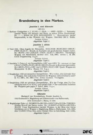 Brandenburg in den Marken (Nr. 1-377)