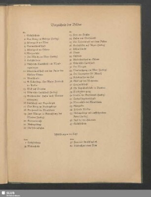 Verzeichnis der Bilder