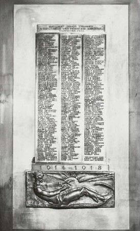 Denkmal für die Gefallenen des 1. Weltkrieges : Denkmal für die Gefallenen des 1. Weltkrieges. Bronze (1931). Güstrow, Evangelische Domkirche Sankt Maria, Johannes Evangelista und Sankt Cäcilia